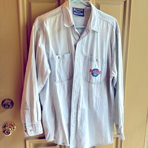 Genuine Vintage 90s Hard Rock Cafe London denim colored button shirt oversized S